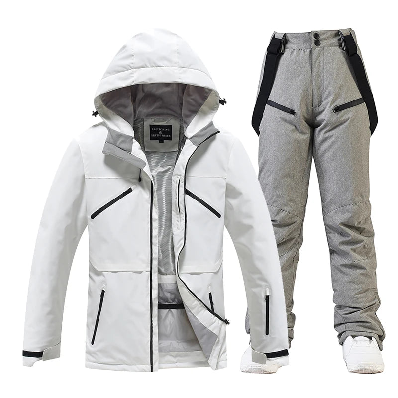 Conjunto de traje de esquí impermeable para hombre y mujer, traje de nieve, conjunto de chaqueta y pantalón de esquí, ropa de exterior, snowboard, en general