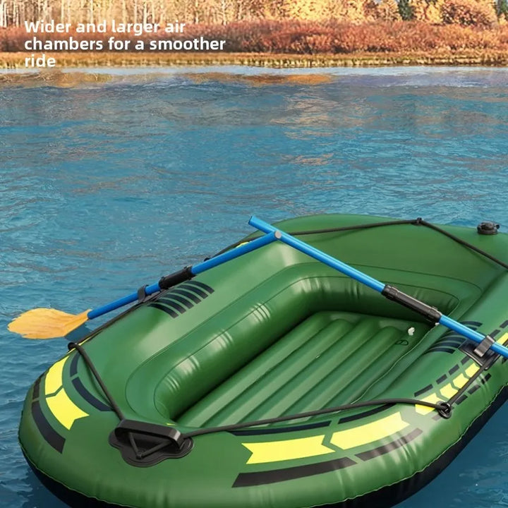 Kayak Inflable Reforzado para Pesca, Bote para Dos Personas, Color Verde Militar, Bote de Goma para Rafting, Bote Inflable Pequeño para el Agua