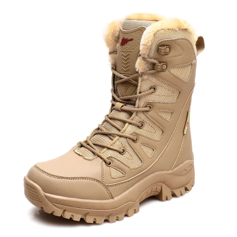 Botas de invierno para hombre, botines impermeables de alta calidad, gruesas, cálidas, de gran tamaño, para nieve, senderismo, zapatos de algodón para exteriores, zapatillas de deporte