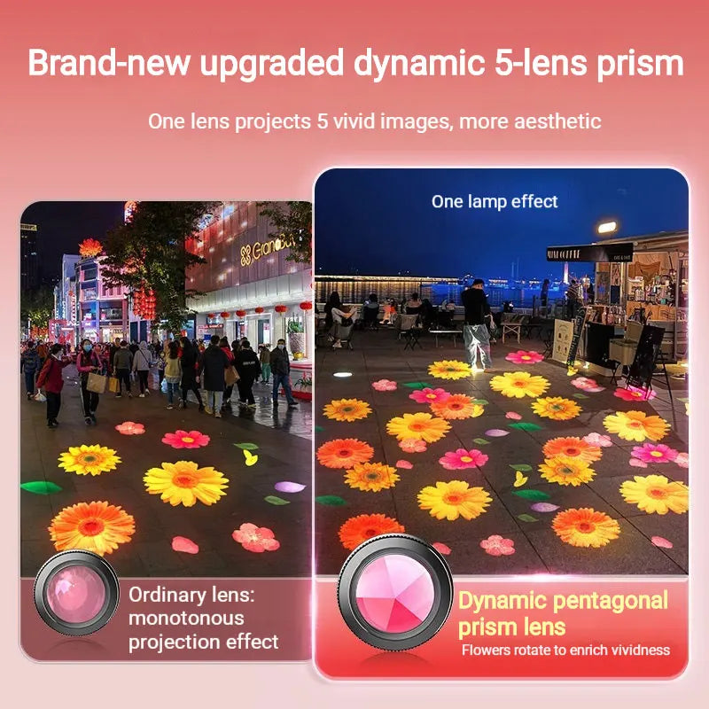 Iluminación de proyección creativa para jardín con patrón de nube de peces dorados, dinámica, impermeable y personalizada para exteriores