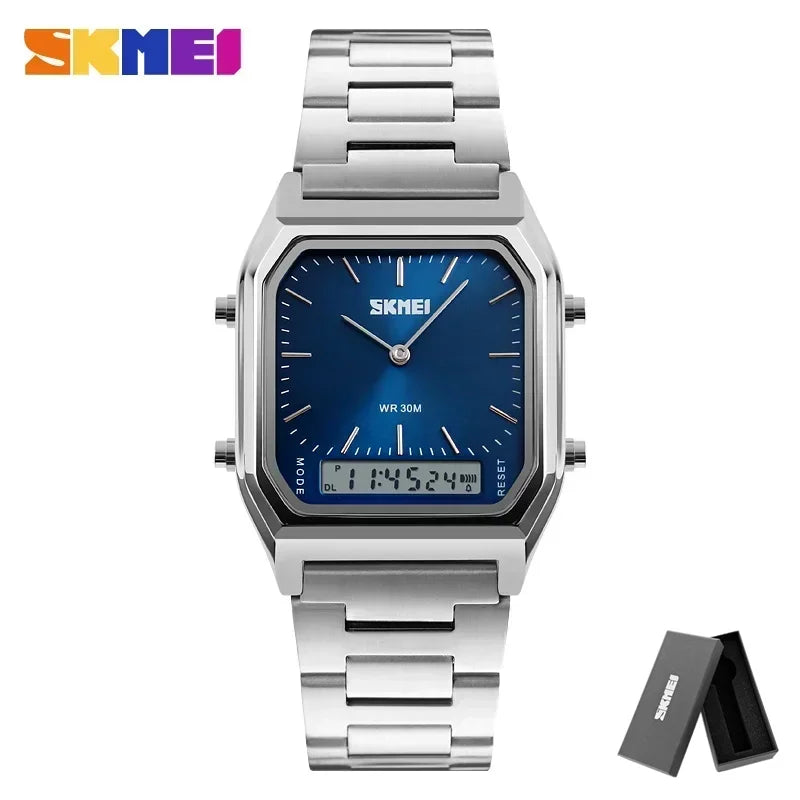 SKMEI 1220 Quartz Wristwatches relogio masculino Fashion Casual Watch  Men Digital Dual Time Sports Chronograph 3bar Waterproof
