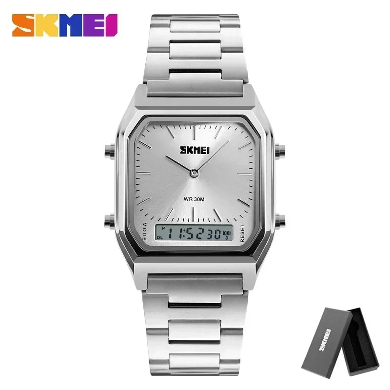 SKMEI 1220 Quartz Wristwatches relogio masculino Fashion Casual Watch  Men Digital Dual Time Sports Chronograph 3bar Waterproof