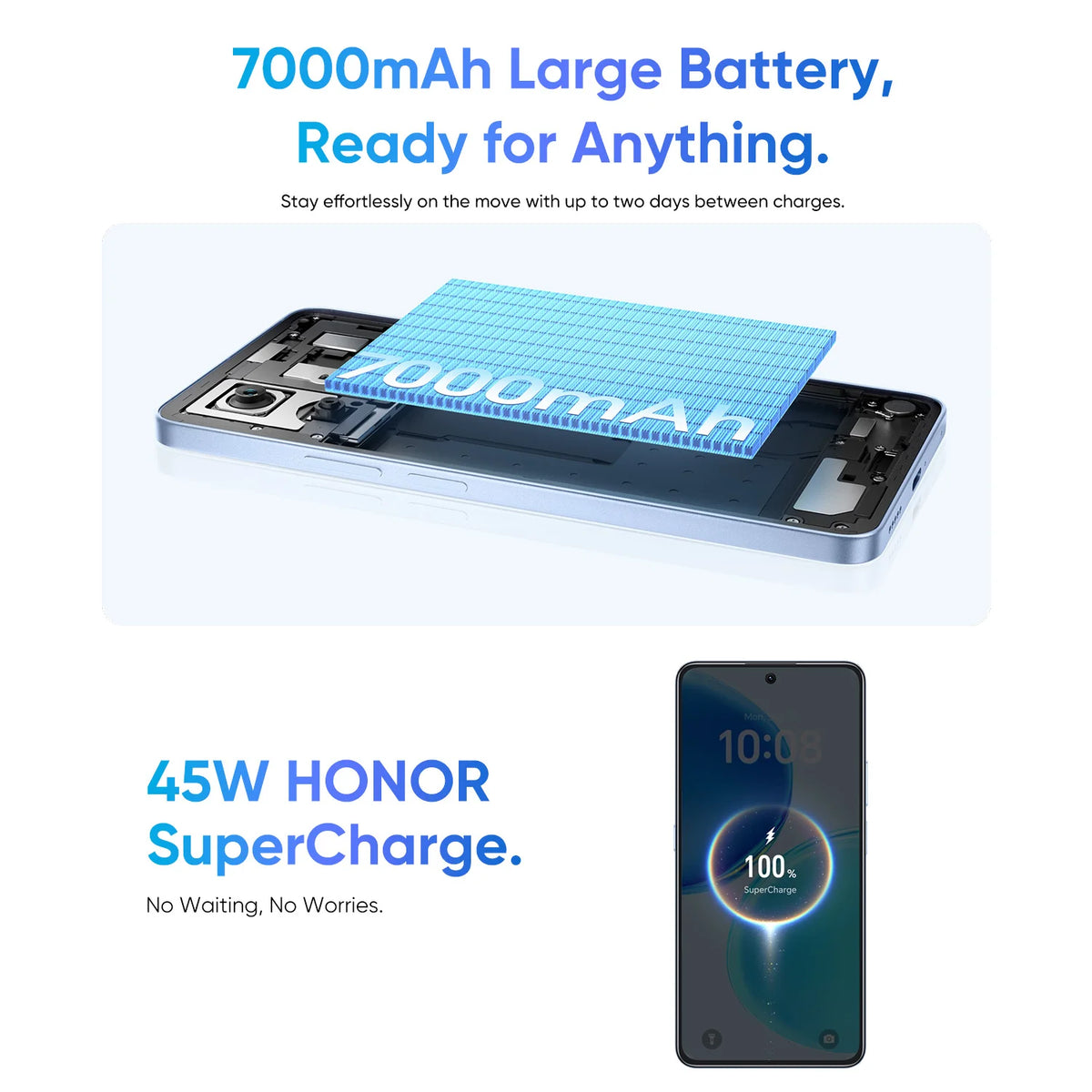 Smartphone Honor X8D versión UE Snapdragon 6S 4G Gen 2, pantalla AMOLED de 6,77", batería de 7000 mAh, carga superrápida de 45 W, cámara principal de alta definición de 108 MP, IP65