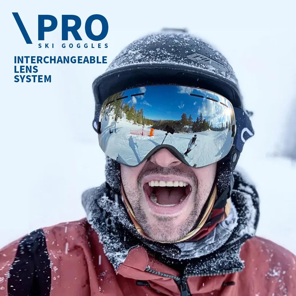NATFIRE gafas de esquí de doble capa antiniebla UV400 gafas de nieve para Snowboard gafas para motos de nieve gafas para deportes al aire libre gafas de esquí