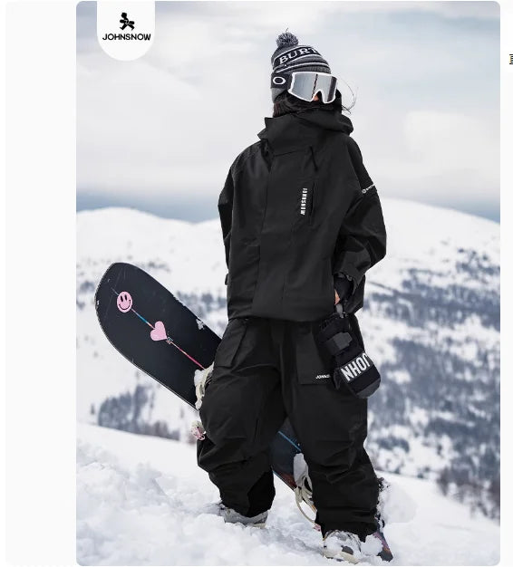 John Snow trajes de esquí de invierno para hombres y mujeres al aire libre impermeable transpirable cálido traje de snowboard conjuntos chaqueta y pantalón de esquí
