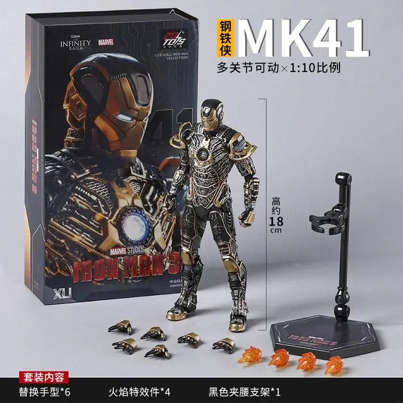Figura de acción Iron Man Mark 50, modelo coleccionable de lujo con articulaciones completas y accesorios reemplazables, ideal para que los fanáticos del anime lo coleccionen.