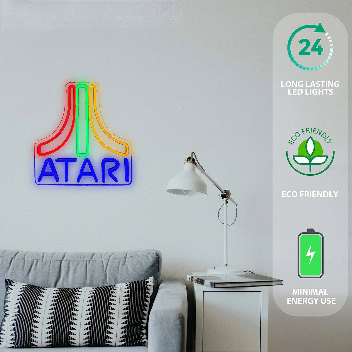 Letrero LED de juego, luz de neón, decoración para sala de juegos, logotipo de consola de juegos, letrero de neón USB, cueva de hombre, bar, regalo para gamer