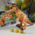 Juguete eléctrico de dinosaurio robot de gran tamaño que camina, echa humo, pone huevos, con luces y sonidos, modelo de juguete mecánico para niños
