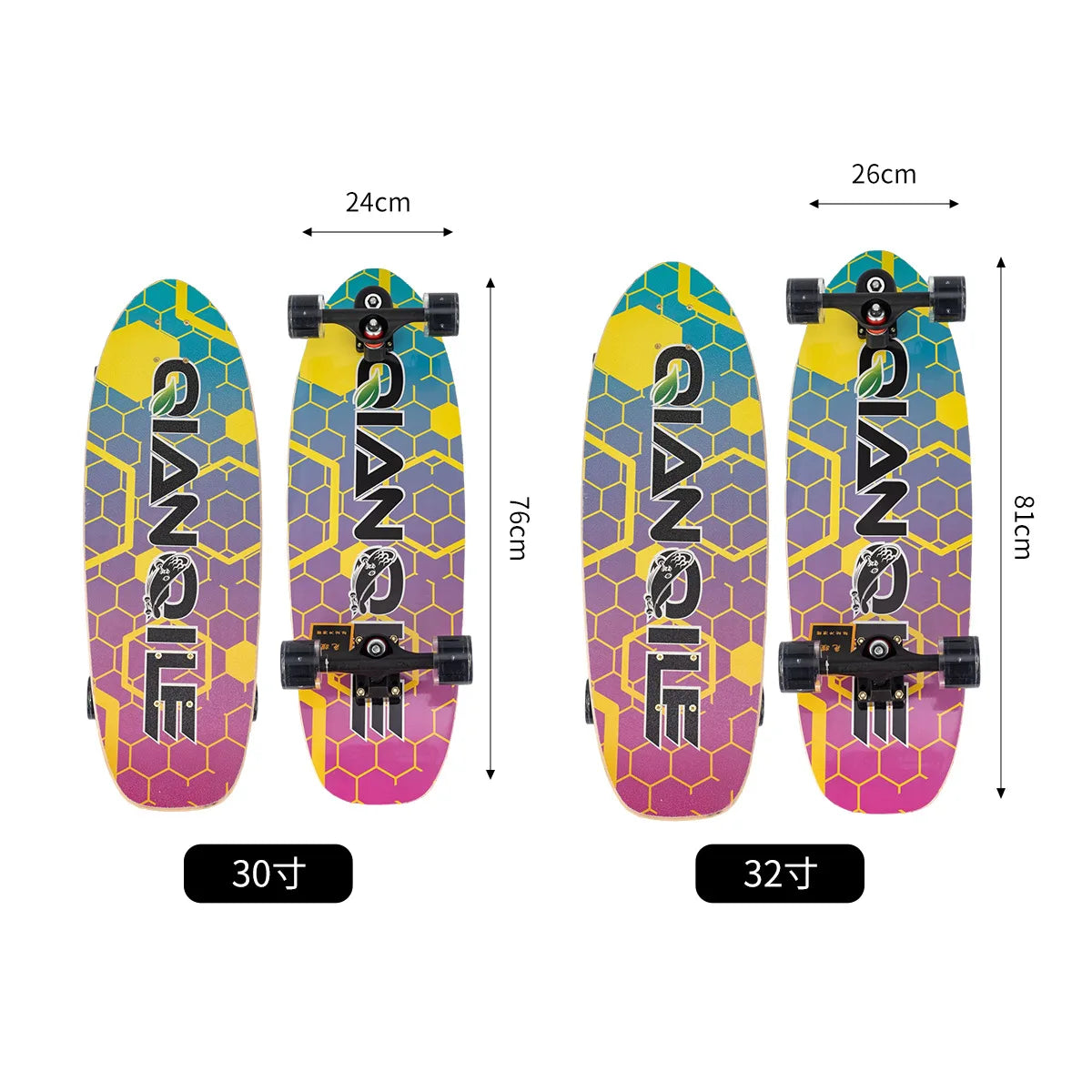 Surf Land Skateboard CX4 CX7 Maple, monopatín de carving, cruiser, longboard, para pumping, estilo cool, deportivo, urbano, al aire libre