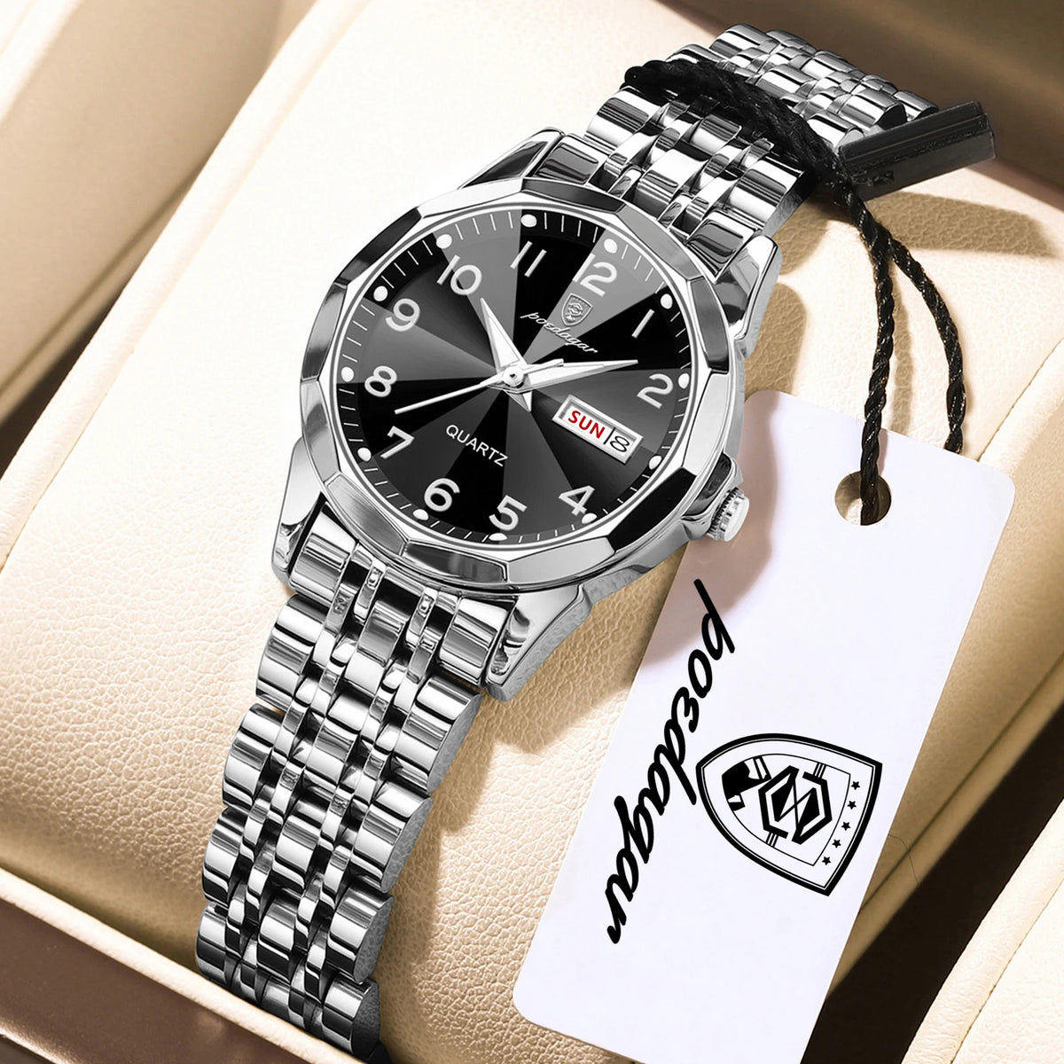 Reloj original elegante para mujer POEDAGAR, resistente al agua, luminoso, con fecha y día, de acero inoxidable, reloj de cuarzo a la moda para mujer