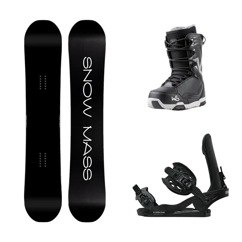 Set de Snowboard y Esquí, Tabla de Snowboard con Núcleo de Madera para Adultos, Hombres y Mujeres, Kit de Snowboard Universal para Invierno