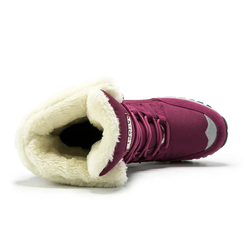 Botas De nieve cálidas De alta calidad Para Mujer, botines cómodos con cordones, impermeables, para senderismo al aire libre, Invierno 2024