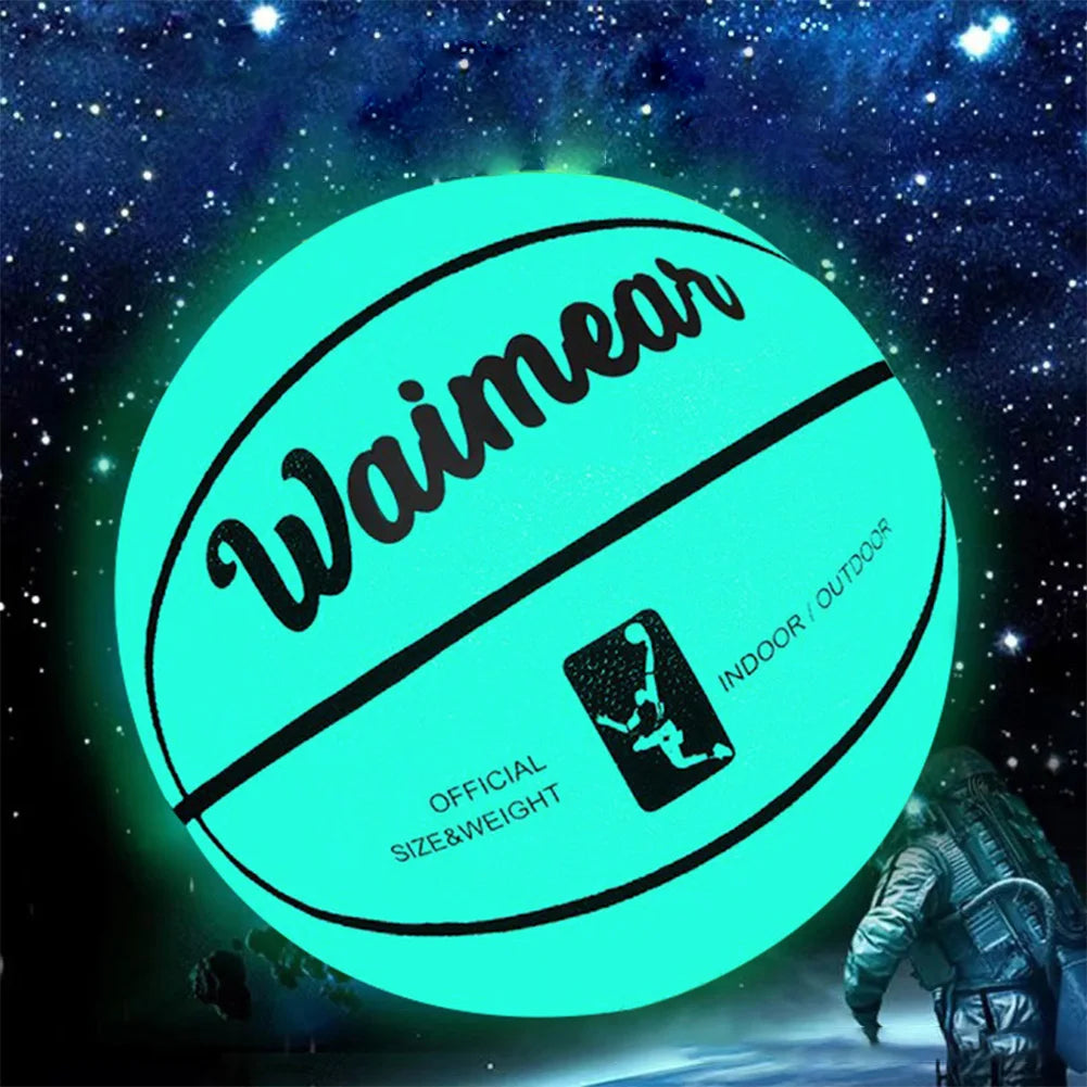 Balón de Baloncesto Luminoso Tamaño 7, Balón de Baloncesto que Brilla en la Oscuridad para Juegos Nocturnos, Regalo para Niños y Adolescentes