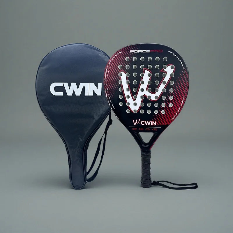 Raqueta de Paddle Cwin de fibra de carbono, cara EVA suave para entrenamiento profesional de adultos, raqueta de Paddle de tenis con Protector de pala de Padel