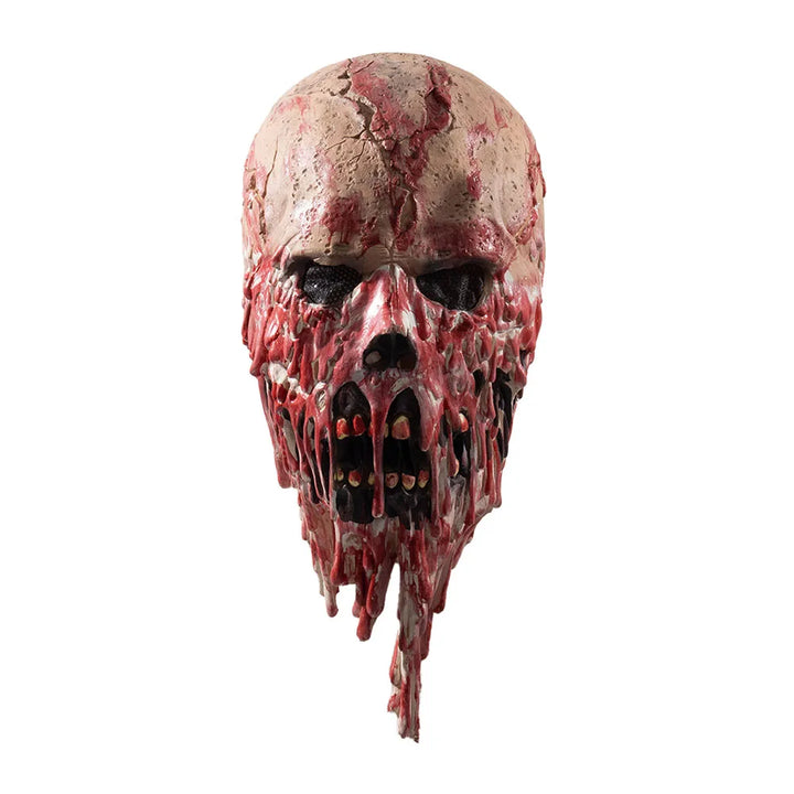 Máscara de calavera sangrienta de terror, Cosplay de esqueleto aterrador, máscara de látex de cara completa, casco, accesorios para disfraces de fiesta de Halloween