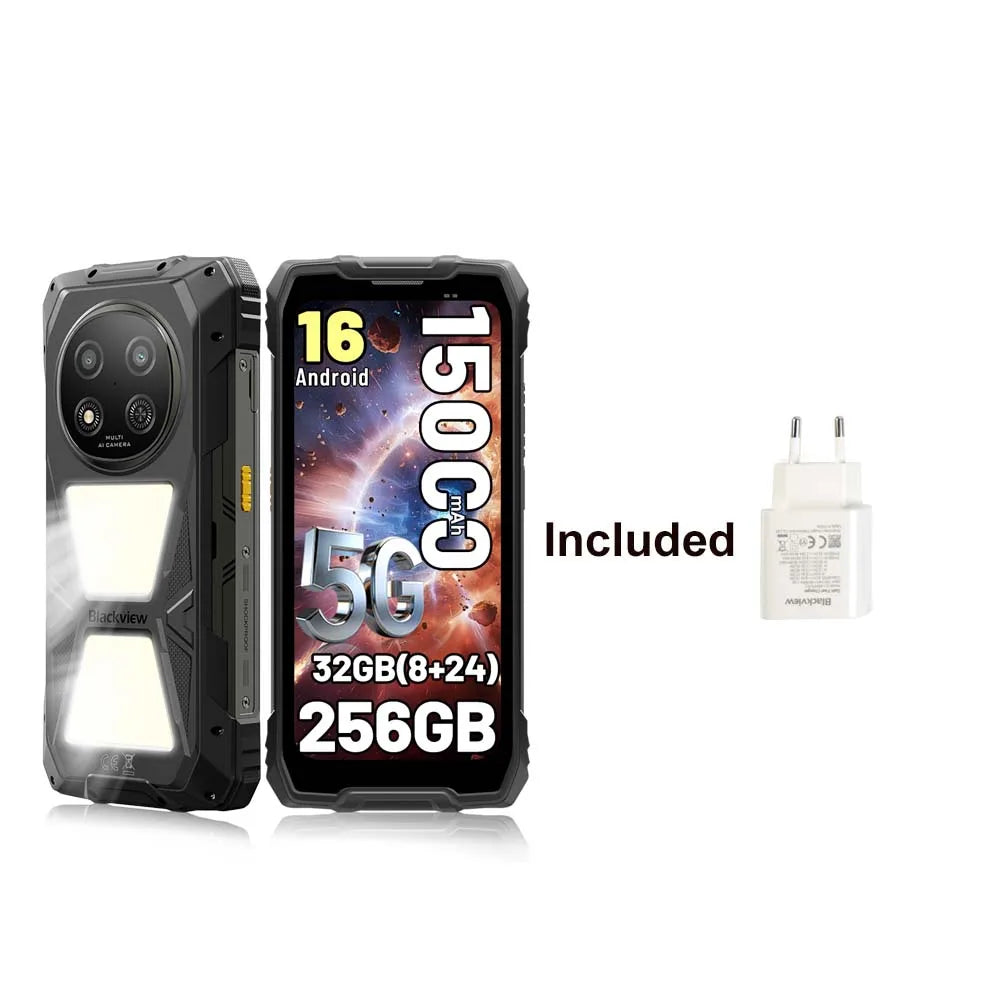 [Envío desde Polonia] [Sin cargador de la UE] Smartphone resistente Blackview ROCK 2 Pro 8GB+256GB 6,67 pulgadas IPS Android 16 15000mAh 33W 5G
