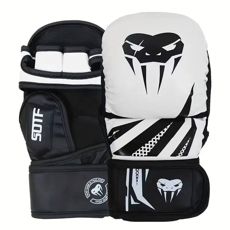 Guantes de Boxeo Profesionales MMA de Medio Dedo para Lucha, Guantes de Entrenamiento de Artes Marciales Mixtas, Guantes de Boxeo Gruesos para Sanda y Lucha Libre