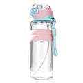 Botella de agua para niños de 750 ml, botella de agua deportiva con pulverizador y pajita, botellas de agua portátiles para viajes al aire libre, oficina, caminatas