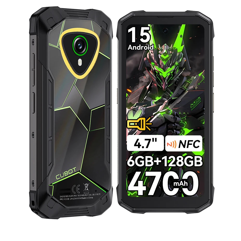 Cubot KingKong MINI 4 6GB+128GB 4.7″ Teléfonos móviles mini 4700mAh Smartphone pequeño Android 15 NFC 48MP Luz de camping