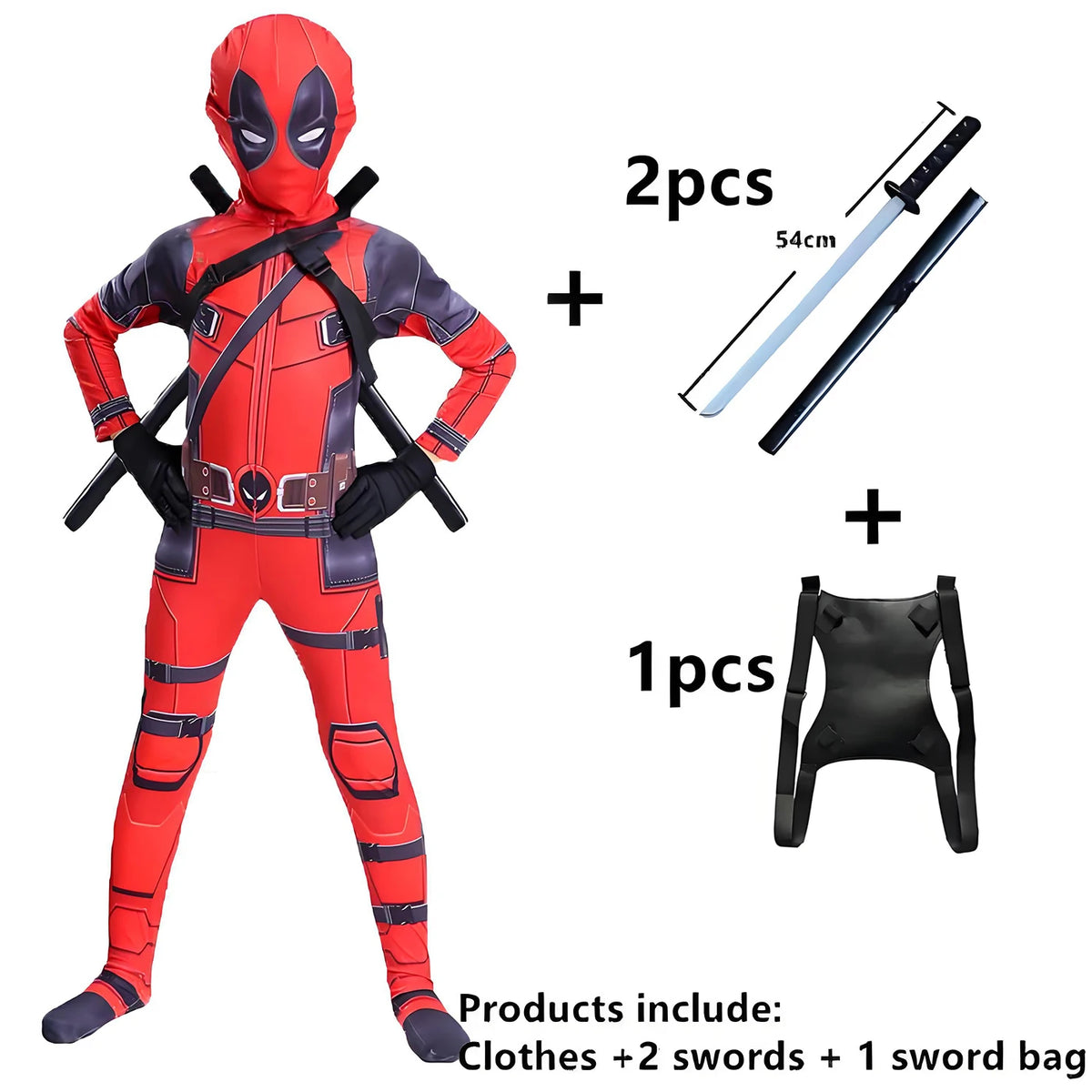 Disfraz de Deadpool de Alta Calidad, Disfraz de Halloween, Traje de Deadpool, Mono de Deadpool, Disfraz para Carnaval, Festival, Regalo, Set con Espada