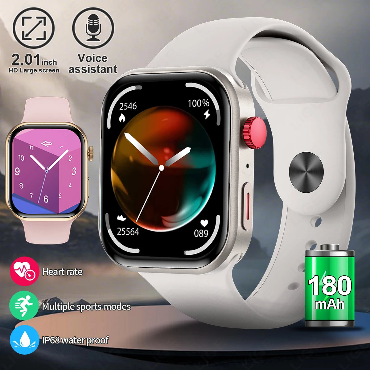 LIGE Ultra Smart Watch 3 Straps Men Women AMOLED Heart Rate Bluetooth Call Sports Fitness Waterproof Smartwatch For IOS Android