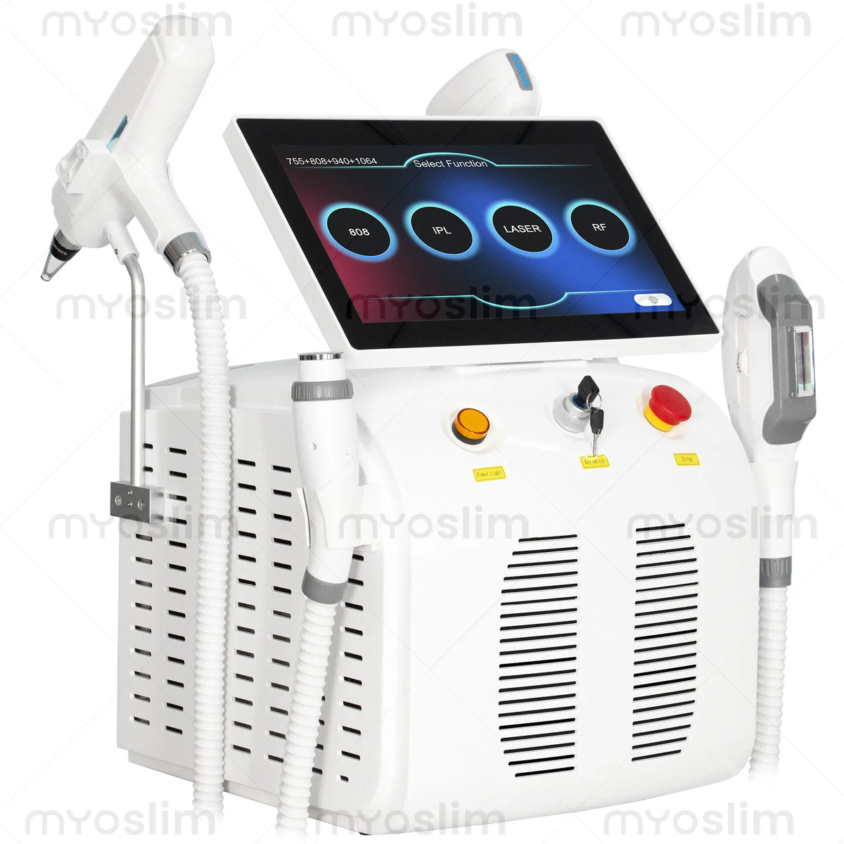 Máquina de salón con láser de diodo Soprano Titanium FAC 4 en 1 de 6000W, 755/808/810/830/940/1064nm, para depilación permanente e IPL, y eliminación de tatuajes.