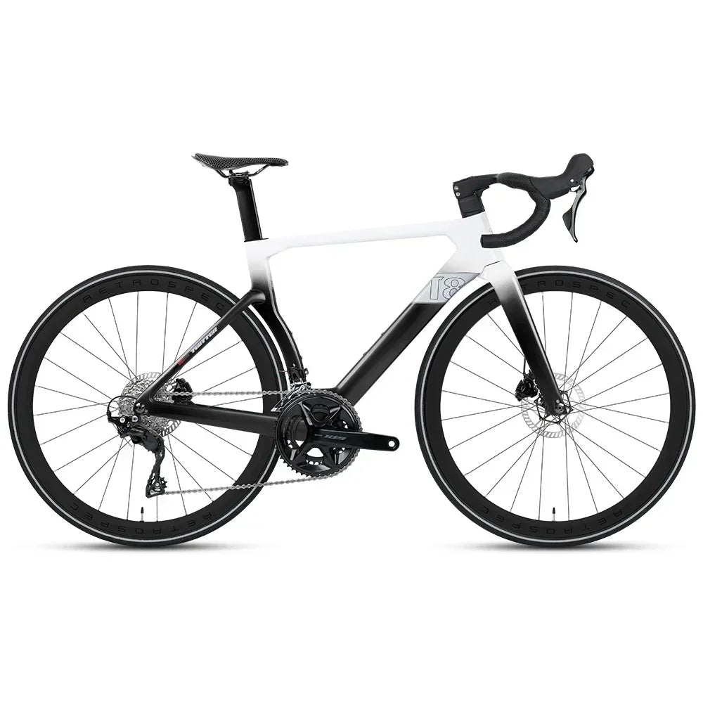 Bicicleta de carretera TWITTER T8pro 105 Kit R7120-24 velocidades, cableado interno, frenos de disco hidráulicos R7070, bicicleta aerodinámica de fibra de carbono T800