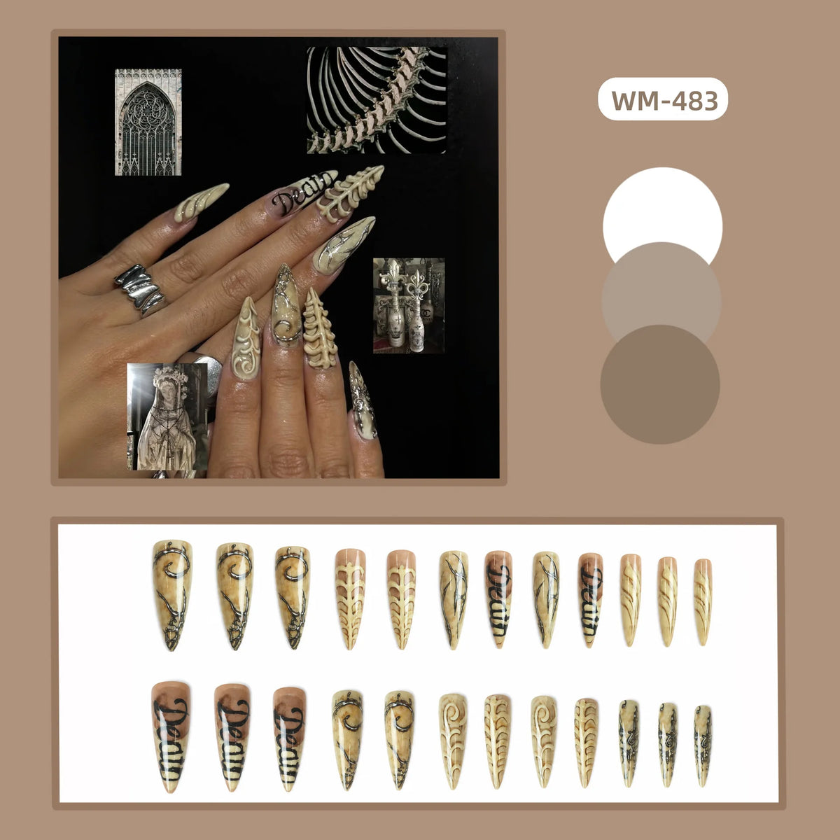 24 Uds uñas postizas de color rojo sangre gradiente parche de uñas postizas de punta larga cubierta completa puntas de uñas postizas usables juegos de manicura de Halloween