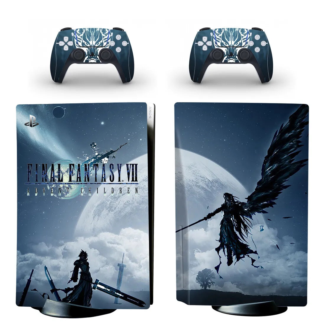 Adhesivo protector de vinilo para consola PS5 y 2 mandos, diseño de Final Fantasy (versión disco)