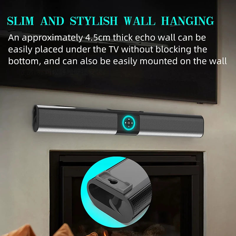 Barra de Sonido Bluetooth para TV, Subwoofer, Música, Radio FM Inalámbrica, Caja de Sonido, Bocina Grande, Bajo, Columna Bluetooth