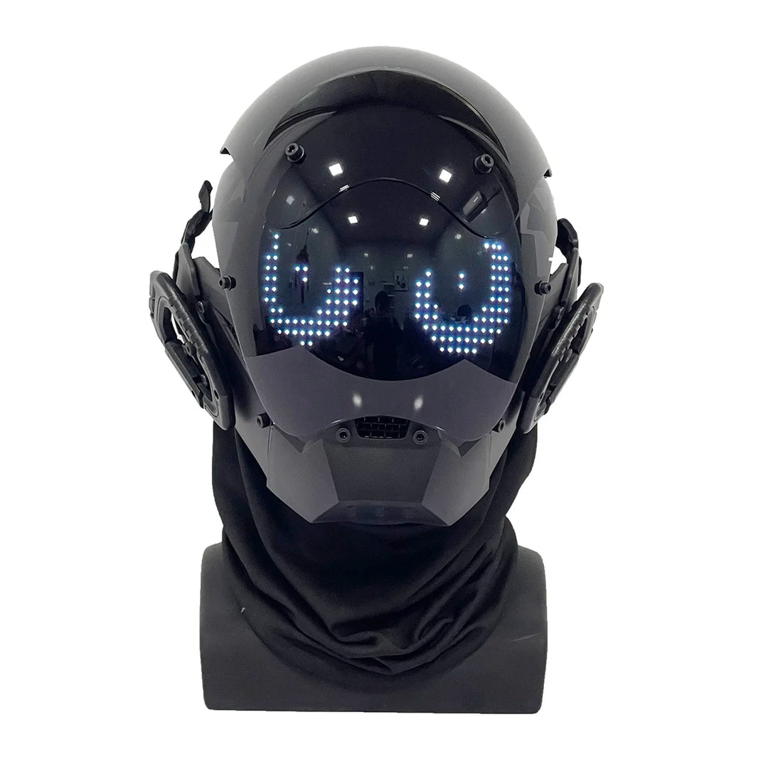 Máscara Cyberpunk LED, Máscara para Juegos de Rol, Control por Aplicación, Casco Programable, Decoración para Juegos de Rol, Disfraz para Fiestas