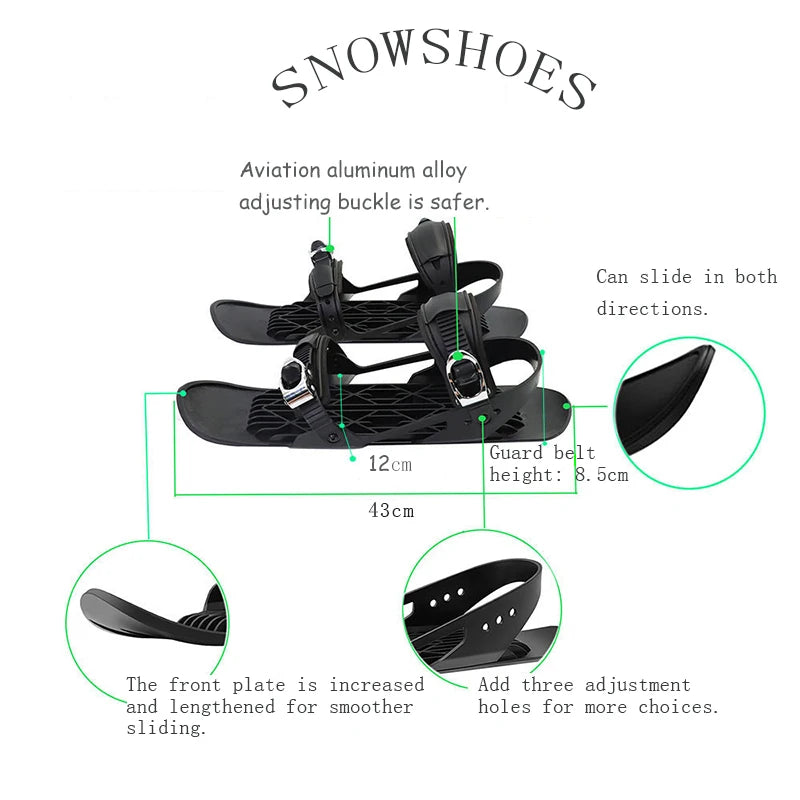 Booming Winter Sport Mini esquís Patines para nieve Zapatos de esquí portátiles Tres generaciones