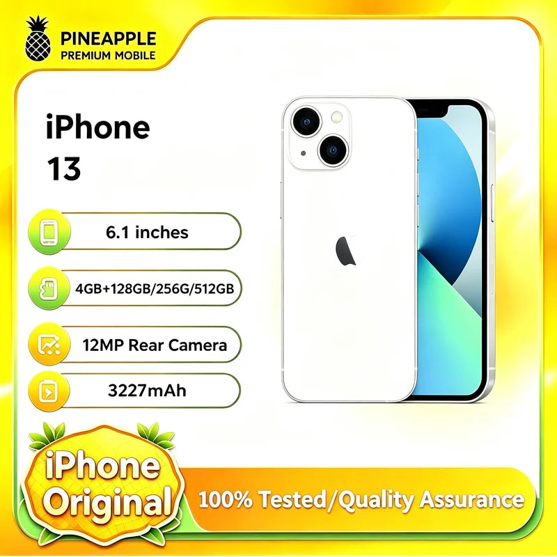 iPhone 13 reacondicionado 98%, 4GB RAM, 128GB/256GB ROM, versión de EE. UU. desbloqueada, 1 SIM física + 1 eSIM, 6.1 pulgadas, cámara dual de 12MP, iOS, Face ID