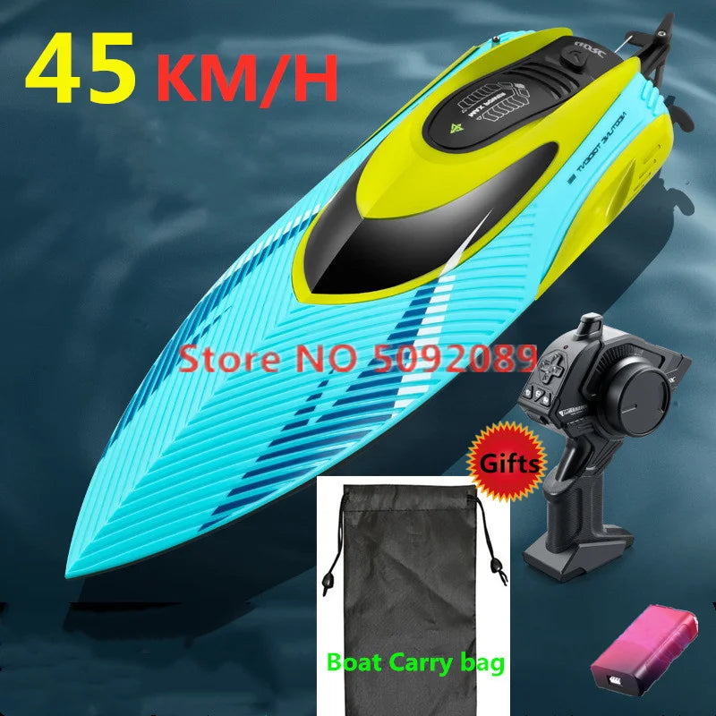 Lancha rápida RC de alta velocidad 45 km/h, barco de control remoto grande de 37 cm, 2.4G, embarcación de remo, impermeable, con reinicio de vuelco, barco de carreras RC, juguete RC