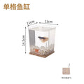 Acuario decorativo de acrílico para peces de pelea, pecera pequeña, acuario de escritorio transparente, acuario creativo de múltiples compartimentos para bricolaje