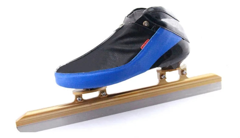 Patines de Hielo Cortos para Hombre, con Parte Superior de Microfibra de Fibra de Carbono, para Patinaje de Velocidad en Invierno