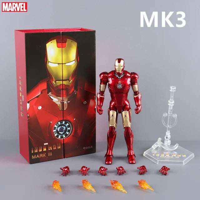 ZD Toys Iron Man figura de acción Mark 35 pargo rojo Iron Man MK 24 MK 22 MK 47 Tony Stark Ironman figura acción coleccionar juguete para regalo