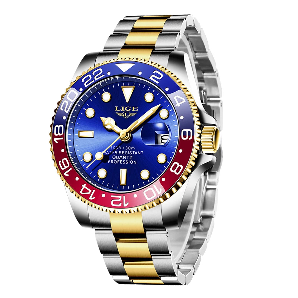 2026 New LIGE Brand Men's Watch Luminous Stainless Steel Business Quartz Luxury Clock Waterproof Watches for Men Reloj Hombres