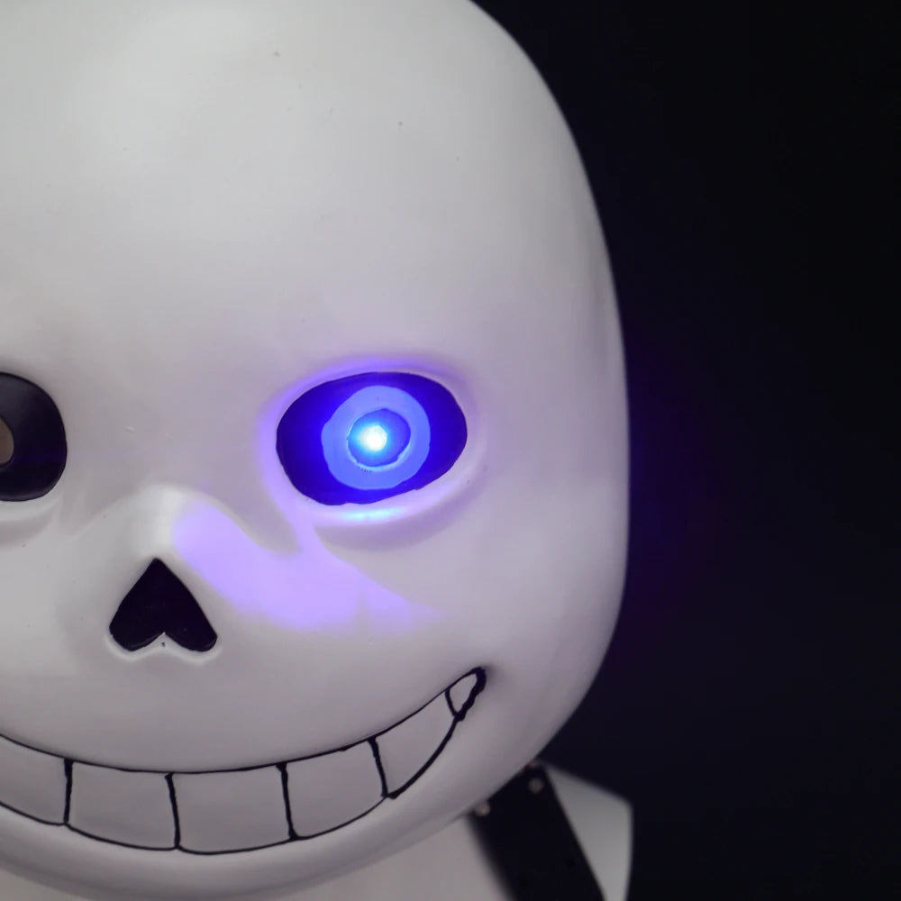 Máscaras del Juego Undertale, Máscara Completa de Sans con Luz LED, Máscara de Látex para Cosplay de Adultos, Accesorios para Fiestas de Halloween