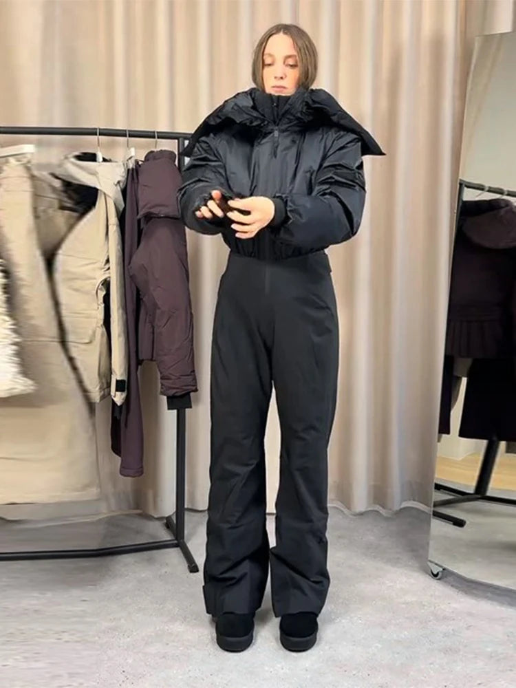 Abrigo largo ajustado de lana con capucha para mujer, chaqueta femenina lisa de manga larga con una botonadura, prendas de vestir para Otoño e Invierno 2025