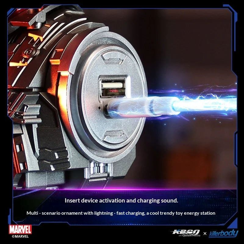 Killerbody Marvel Iron Man MK3 Estación de Carga con Puerto de Carga Rápida PD de 65W, Cargador Multi-Puerto para Escritorio, Oficina, Hogar, Modelo Coleccionable para Adultos