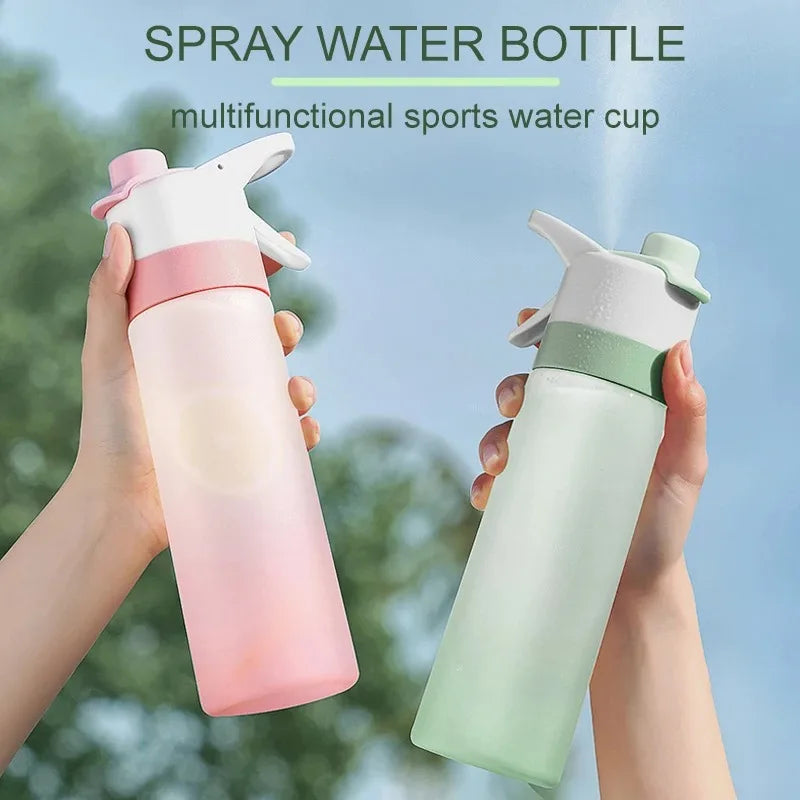 Botella de agua pulverizada de 650ml, botella de agua portátil para deportes al aire libre para niñas, gimnasio, Fitness, artículos para beber, senderismo, montar, botella de agua