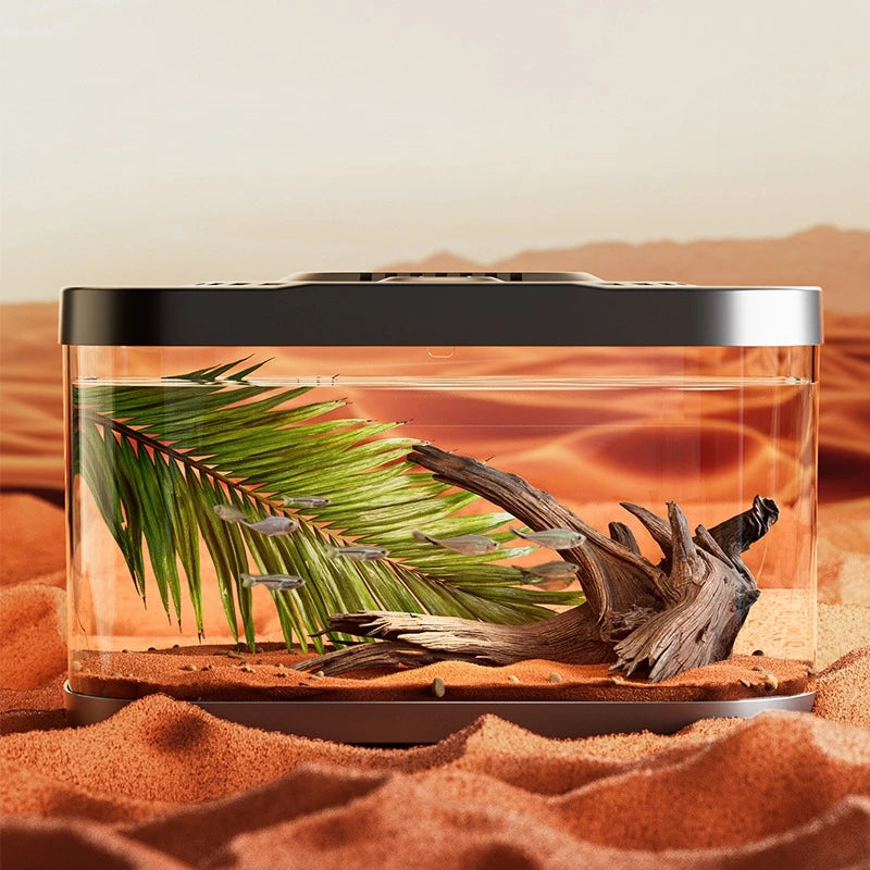 Acuario de plástico curvo, ecológico, silencioso, de alta calidad y lujo, para venta al por mayor, con bomba de agua, 4-30L, 3W, caja universal