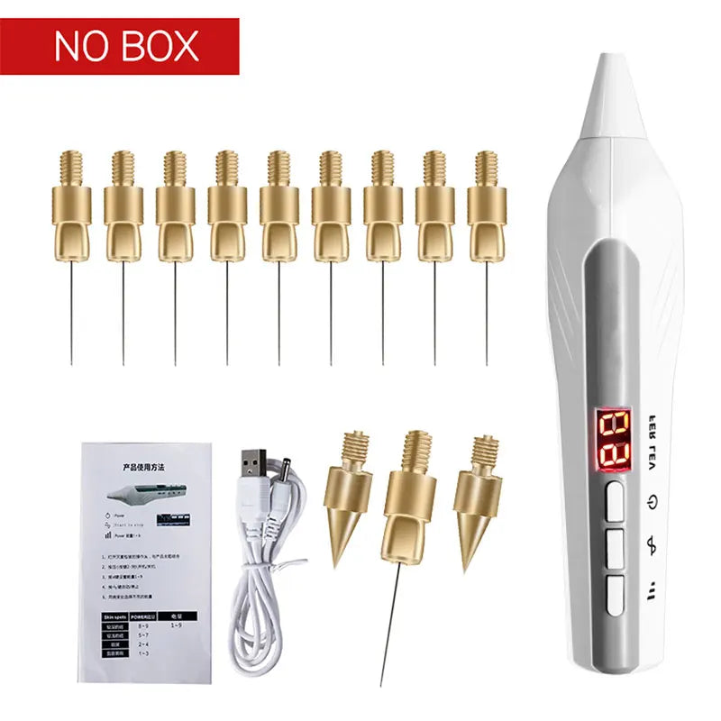 Máquina de eliminación de verrugas y pecas con 9 niveles, lápiz de plasma LCD para eliminar lunares, manchas negras, tatuajes y acrocordones, herramientas de cuidado de la belleza
