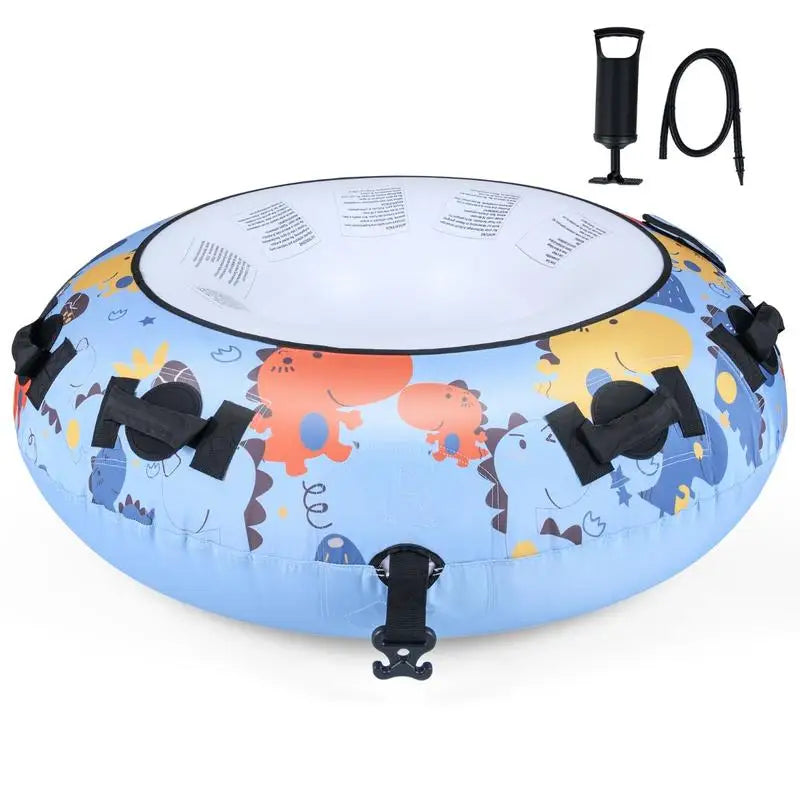 Manta inflable para la nieve con funda de poliéster Oxford, longitud de 132 cm, para niños y adultos, azul