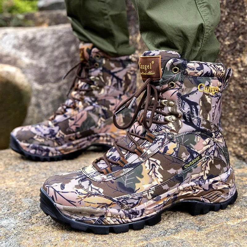 Botas de nieve de piel auténtica para hombre, botines de trabajo impermeables hechos a mano, Zapatos altos, cálidos, Invierno