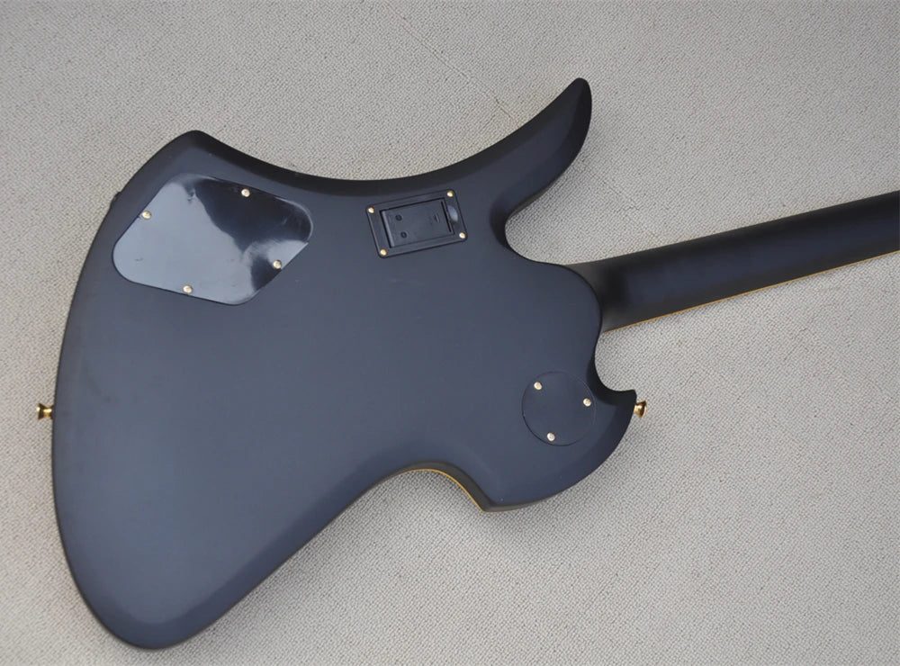 Guitarra Eléctrica Flyoung Negra Mate con Puente Fijo, Herrajes Dorados, Oferta Personalizable