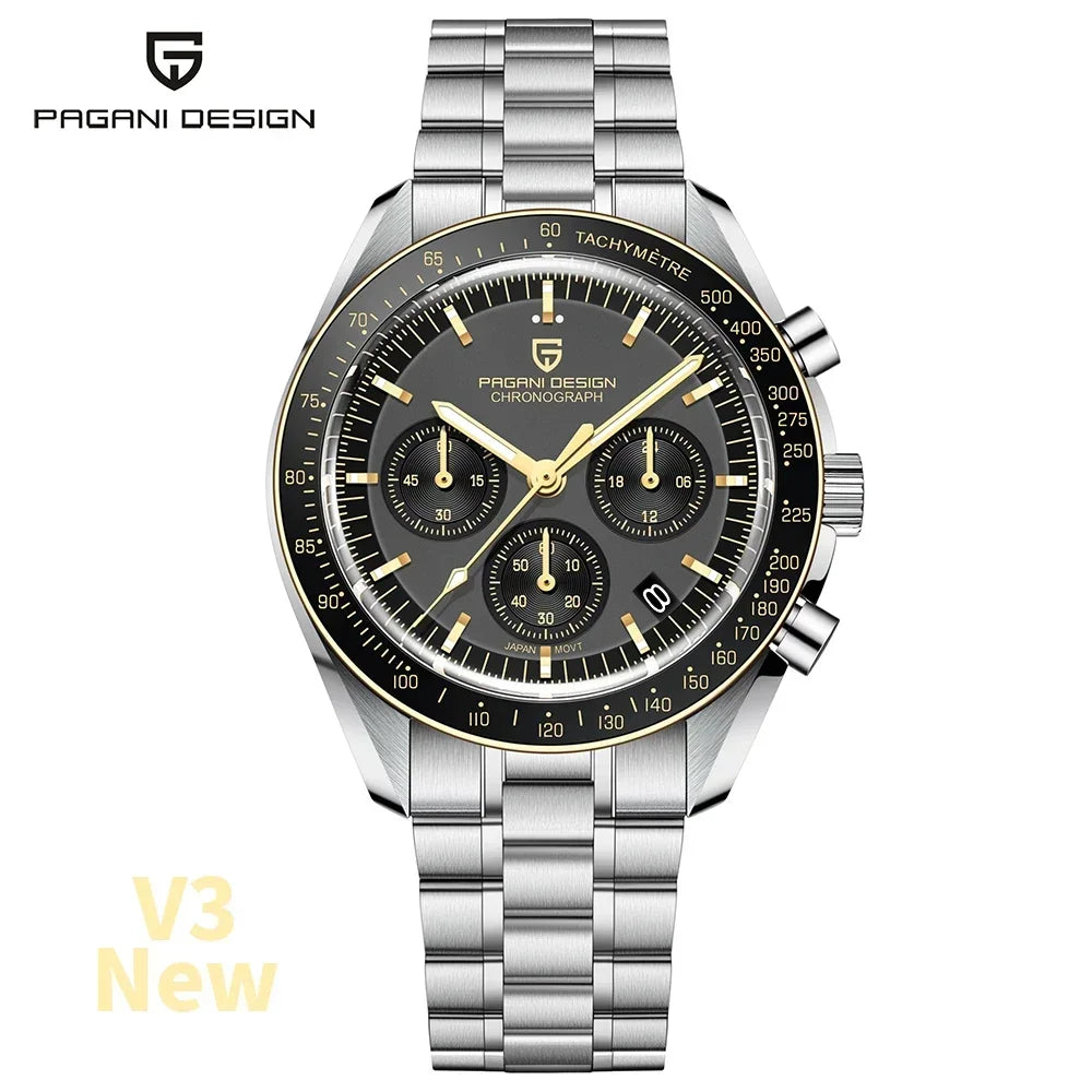 PAGANI DESIGN 2026 Nuevos Relojes de Hombre Reloj de Cuarzo de Lujo Superior para Hombres Cronógrafo de Velocidad con Fecha Automática Reloj de Pulsera con Espejo de Zafiro AR