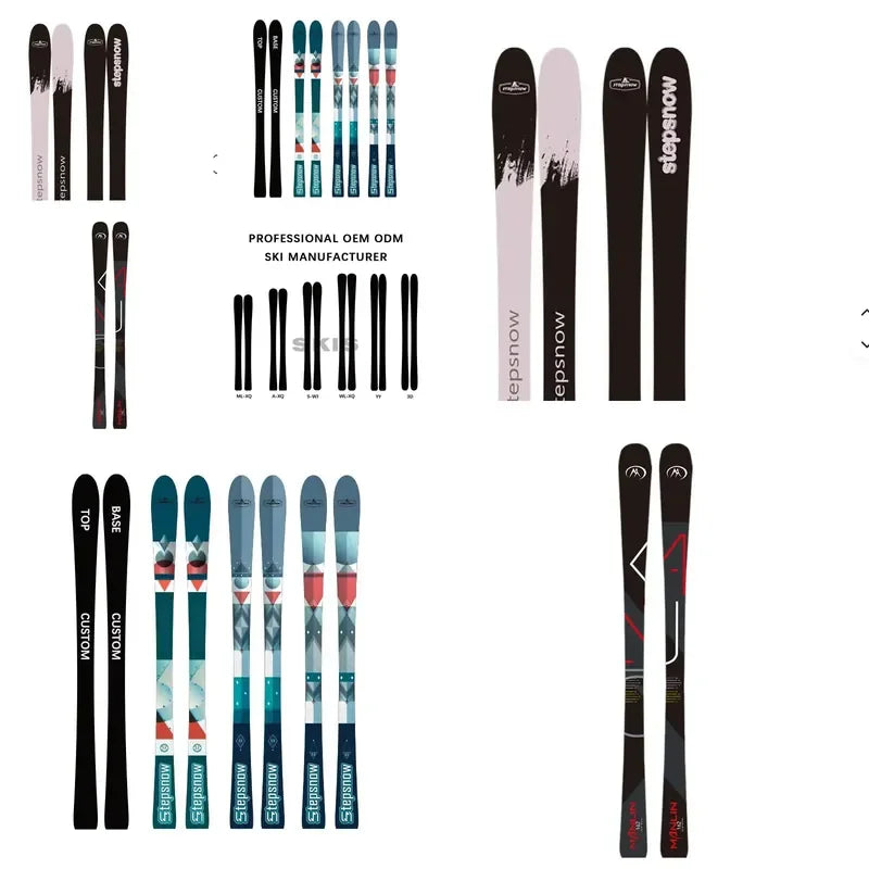Nuevos Esquís Alpinos Freestyle de 133 cm para Niños, Construcción Ligera con Capuchón, Material de Madera, Fáciles de Manejar, para Todas las Montañas y Pistas