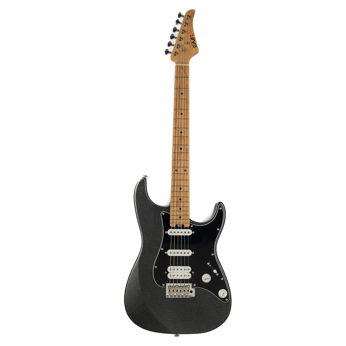 EART Guitar Nexus-S2, guitarra eléctrica HSS de caoba/acero tostado de 25,5"